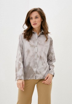 Блуза, Garne, цвет: серый. Артикул: MP002XW0BCP8. Одежда / Блузы и рубашки / Блузы / Блузы с длинным рукавом