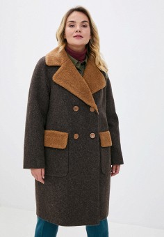 Пальто, Gamelia, цвет: коричневый. Артикул: MP002XW0HGXK. Одежда / Верхняя одежда / Пальто / Зимние пальто
