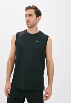 Майка спортивная, Nike, цвет: черный. Артикул: NI464EMLZJP7. Одежда / Майки