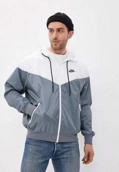Ветровка, Nike, цвет: серый. Артикул: NI464EMLZPY2. Одежда / Верхняя одежда / Легкие куртки и ветровки