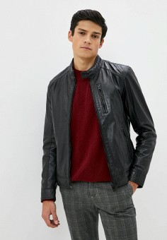 Куртка кожаная, Oakwood, цвет: черный. Артикул: OA002EMKSAM5. Одежда / Верхняя одежда / Кожаные куртки