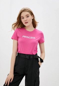 Футболка, Only, цвет: розовый. Артикул: ON380EWJQBP5. Одежда / Футболки и поло