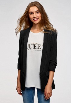 Жакет, oodji, цвет: черный. Артикул: OO001EWCIUU1. oodji