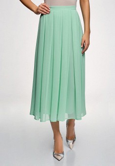 Юбка, oodji, цвет: бирюзовый. Артикул: OO001EWFCZS5. oodji