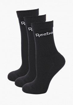 Носки 3 пары, Reebok, цвет: черный. Артикул: RE160FKLWGT1. Девочкам / Одежда / Носки и колготки / Носки
