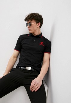 Поло, Roberto Cavalli, цвет: черный. Артикул: RO352EMMBJX3. Одежда / Футболки и поло / Поло