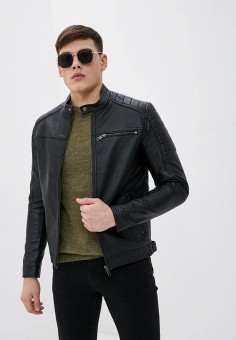 Куртка кожаная, Produkt, цвет: черный. Артикул: RTLAAA092001. Одежда / Верхняя одежда / Кожаные куртки