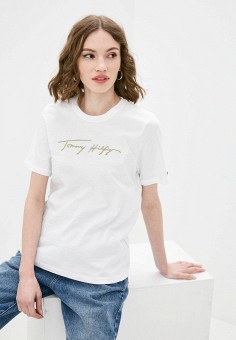 Футболка, Tommy Hilfiger, цвет: белый. Артикул: RTLAAA191101. Tommy Hilfiger