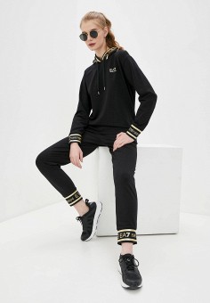 Костюм спортивный, EA7, цвет: черный. Артикул: RTLAAA485101. Premium