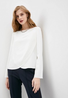 Блуза, Emporio Armani, цвет: белый. Артикул: RTLAAA491201. Premium / Одежда / Блузы и рубашки / Блузы / Блузы с длинным рукавом / Emporio Armani