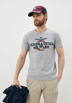 Футболка, Aeronautica Militare, цвет: серый. Артикул: RTLAAB087801. Aeronautica Militare