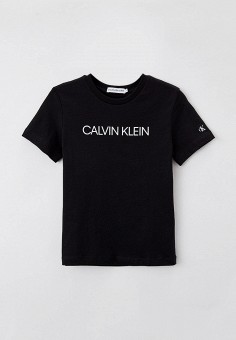 Футболка, Calvin Klein Jeans, цвет: черный. Артикул: RTLAAB283901. 