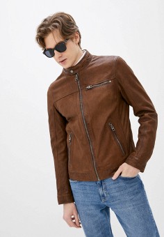 Куртка кожаная, Oakwood, цвет: коричневый. Артикул: RTLAAB853601. Oakwood