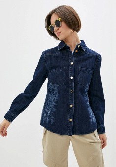 Рубашка джинсовая, Alberta Ferretti, цвет: синий. Артикул: RTLAAD234201. Alberta Ferretti