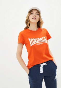 Футболка, Lonsdale, цвет: оранжевый. Артикул: RTLAAD277701. Одежда / Lonsdale