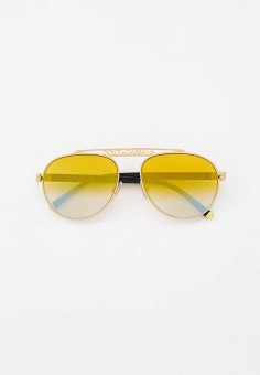 Очки солнцезащитные, Dolce&Gabbana, цвет: золотой. Артикул: RTLAAF132301. Аксессуары / Dolce&Gabbana