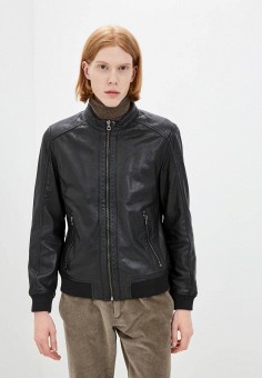 Куртка кожаная, Gipsy, цвет: черный. Артикул: RTLAAF437101. Одежда / Верхняя одежда / Кожаные куртки