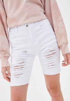 Шорты джинсовые, G&G, цвет: белый. Артикул: RTLAAG757501. Одежда / Шорты / G&G