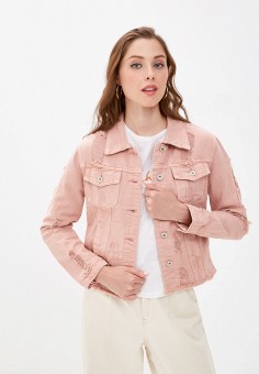 Куртка джинсовая, B.Style, цвет: розовый. Артикул: RTLAAG764801. Одежда / Верхняя одежда / Джинсовые куртки / B.Style