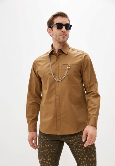 Рубашка, Just Cavalli, цвет: коричневый. Артикул: RTLAAG955101. Premium / Одежда / Рубашки и сорочки / Рубашки с длинным рукавом / Just Cavalli