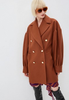 Пальто, Just Cavalli, цвет: коричневый. Артикул: RTLAAG993301. Одежда / Just Cavalli