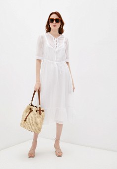 Платье, Emporio Armani, цвет: белый. Артикул: RTLAAH726901. Premium / Одежда / Платья и сарафаны / Повседневные платья