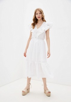 Платье, Rinascimento, цвет: белый. Артикул: RTLAAH882601. Одежда / Платья и сарафаны / Повседневные платья / Rinascimento
