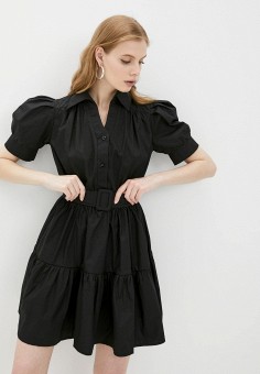 Платье, Diverius, цвет: черный. Артикул: RTLAAI540201. Одежда / Платья и сарафаны / Платья-рубашки