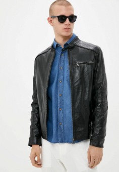 Куртка кожаная, Felix Hardy, цвет: черный. Артикул: RTLAAI612901. Одежда / Верхняя одежда / Кожаные куртки