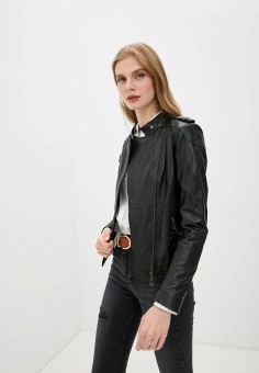 Куртка кожаная, Giorgio Di Mare, цвет: черный. Артикул: RTLAAI621501. Одежда / Верхняя одежда / Giorgio Di Mare