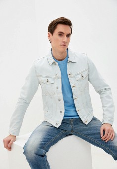 Куртка джинсовая, Diesel, цвет: голубой. Артикул: RTLAAI950602. Одежда / Верхняя одежда / Джинсовые куртки