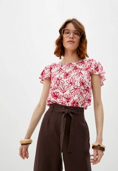 Блуза, Pennyblack, цвет: красный. Артикул: RTLAAJ291501. Premium / Одежда / Блузы и рубашки / Блузы / Блузы с коротким рукавом / Pennyblack