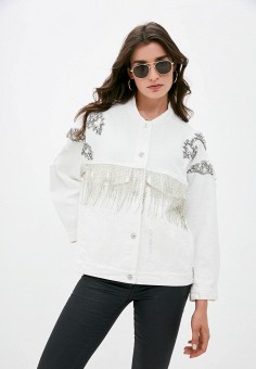Куртка джинсовая, Silvian Heach, цвет: белый. Артикул: RTLAAK041301. Silvian Heach