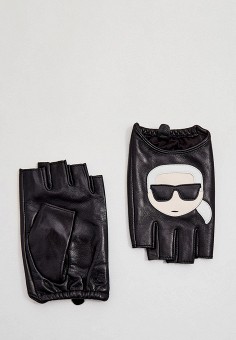 Митенки, Karl Lagerfeld, цвет: черный. Артикул: RTLAAK515001. Аксессуары / Перчатки и варежки