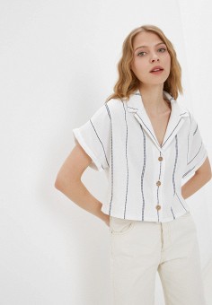 Рубашка, Roxy, цвет: белый. Артикул: RTLAAL418601. Одежда / Блузы и рубашки / Рубашки / Roxy