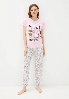 Пижама, UnicoModa, цвет: розовый, серый. Артикул: RTLAAL501301. Одежда / Домашняя одежда / Пижамы