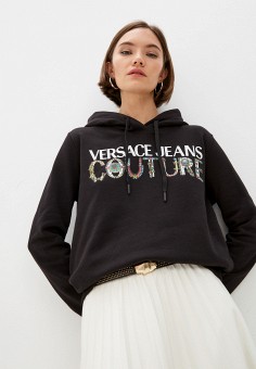 Худи, Versace Jeans Couture, цвет: черный. Артикул: RTLAAL685501. Versace Jeans Couture