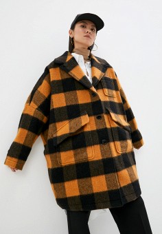 Пальто, MM6 Maison Margiela, цвет: оранжевый. Артикул: RTLAAM405801. Одежда / Верхняя одежда / Пальто / Зимние пальто