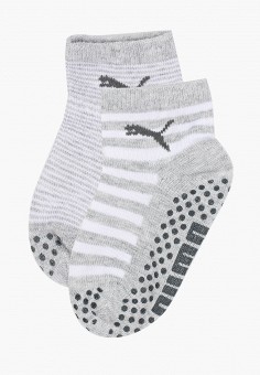 Носки 2 пары, PUMA, цвет: серый. Артикул: RTLAAM895301. Девочкам / Одежда / Носки и колготки / Носки