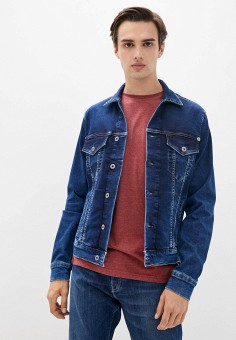 Куртка джинсовая, Pepe Jeans, цвет: синий. Артикул: RTLAAN820702. Одежда / Верхняя одежда / Джинсовые куртки