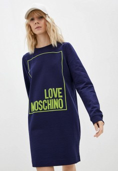 Платье, Love Moschino, цвет: синий. Артикул: RTLAAO339401. Одежда / Love Moschino