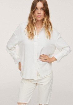 Рубашка, Mango, цвет: белый. Артикул: RTLAAO434301. Одежда / Блузы и рубашки / Рубашки