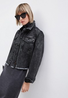 Куртка джинсовая, Armani Exchange, цвет: черный. Артикул: RTLAAO680101. Одежда / Armani Exchange