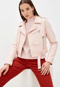 Куртка кожаная, Softy, цвет: розовый. Артикул: RTLAAP001601. Одежда / Верхняя одежда / Softy