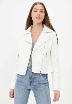 Куртка кожаная, Softy, цвет: белый. Артикул: RTLAAP002201. Одежда / Верхняя одежда / Softy