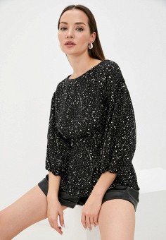 Блуза, Sisley, цвет: черный. Артикул: RTLAAP340401. Одежда / Блузы и рубашки / Блузы / Sisley