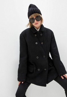 Полупальто, Maison Margiela, цвет: черный. Артикул: RTLAAP454101. Одежда / Верхняя одежда / Пальто / Зимние пальто