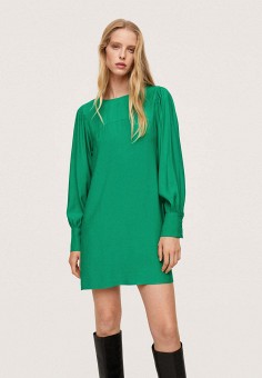 Платье, Mango, цвет: зеленый. Артикул: RTLAAP522201. Одежда
