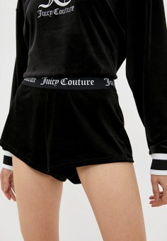 Шорты домашние, Juicy Couture, цвет: черный. Артикул: RTLAAP648901. Одежда / Juicy Couture