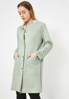Пальто, Koton, цвет: зеленый. Артикул: RTLAAQ016401. Одежда / Верхняя одежда / Koton